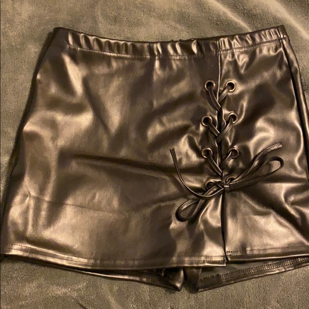 Leather tie skort! NEW W/TAGS